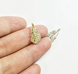 20pcs Leaf/Feather Zinc Alloy Necklaces 2 Colors DIY