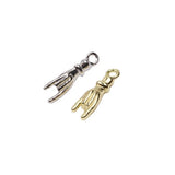20pcs 20*5mm 3D Hand Zinc Alloy DIY Charms for Jewelry Making