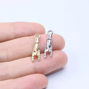 20pcs 20*5mm 3D Hand Zinc Alloy DIY Charms for Jewelry Making