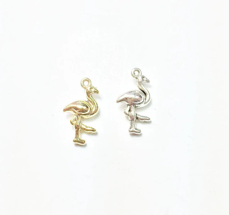 20pcs 8*14mm Flamingo Zinc Alloy Jewelry DIY in 2 Colors