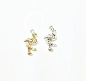 20pcs 8*14mm Flamingo Zinc Alloy Jewelry DIY in 2 Colors