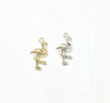 20pcs 8*14mm Flamingo Zinc Alloy Jewelry DIY in 2 Colors