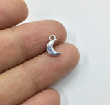 20pcs 8mm Moon Zinc Alloy DIY Charms Pendant Necklace Earring Bracelet 2 Colors