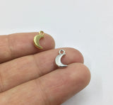 20pcs 8mm Moon Zinc Alloy DIY Charms Pendant Necklace Earring Bracelet 2 Colors