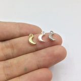 20pcs 8mm Moon Zinc Alloy DIY Charms Pendant Necklace Earring Bracelet 2 Colors