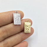 20pcs Butterfly Zinc Alloy Rectangle Coin Jewelry DIY 2 Colors