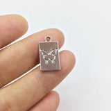 20pcs Butterfly Zinc Alloy Rectangle Coin Jewelry DIY 2 Colors