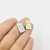 20pcs 10*15mm Hammer Print Zinc Alloy Coin Necklace Earring Bracelet Jewelry DIY
