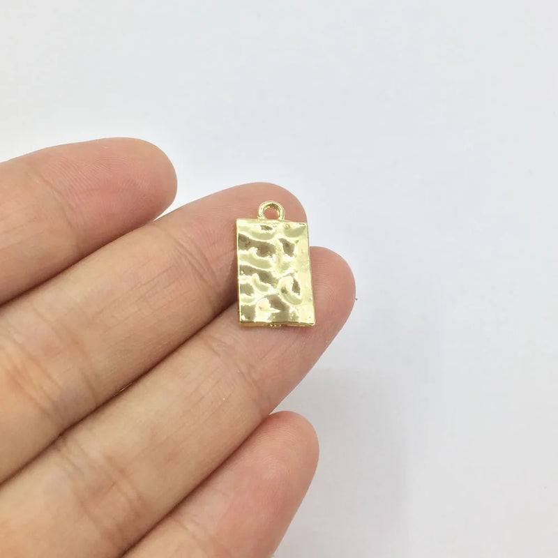 20pcs 10*15mm Hammer Print Zinc Alloy Coin Necklace Earring Bracelet Jewelry DIY