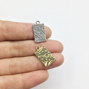 20pcs 10*16mm Earth Zinc Alloy Coin Necklace Earring Bracelet DIY 2 Colors