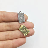 20pcs 10*16mm Earth Zinc Alloy Coin Necklace Earring Bracelet DIY 2 Colors