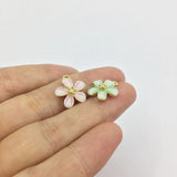 6pcs 13mm Flower Rectangle Coin necklace DIY 2 colors