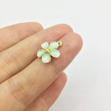 6pcs 13mm Flower Rectangle Coin necklace DIY 2 colors