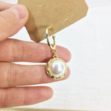 6pcs 15mm Plastic Pearl Coin Zinc Alloy Jewelry DIY