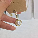 6pcs 15mm Plastic Pearl Coin Zinc Alloy Jewelry DIY