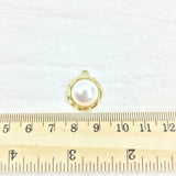 6pcs 15mm Plastic Pearl Coin Zinc Alloy Jewelry DIY