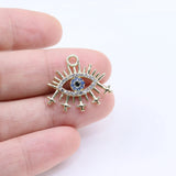 6pcs 20mm Lovely Eyes Rhinestone Coin Necklace.Earring Bracelet DIY