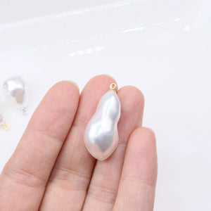 6pcs High Cream Irregular Pearl Beads Women's Charms Pendant