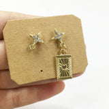 8pcs 10mm Star Stud Earring Connector Rhinestone Gold/Silver Plated
