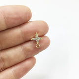 8pcs 10mm Star Stud Earring Connector Rhinestone Gold/Silver Plated