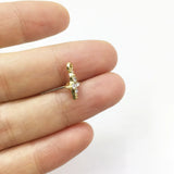 8pcs 10mm Star Stud Earring Connector Rhinestone Gold/Silver Plated