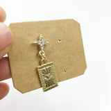 8pcs 10mm Star Stud Earring Connector Rhinestone Gold/Silver Plated