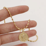 Minimalist Figure Head Necklace for Women Lady Party Wedding