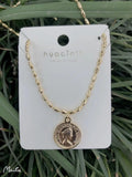 Minimalist Figure Head Necklace for Women Lady Party Wedding