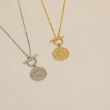 Minimalist Necklace w/16K Brass Figure Head Jewelry for Women
