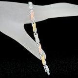 Classic Slim Magnetic Bracelet Women 3-Tone Rose Silver Jewelry