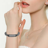60pcs Crystals Healing Magnets Bracelet Stainless Steel Bangle Women Men