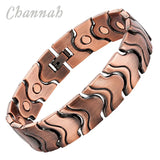 Antique Copper Wave Pattern Magnetic Bio Bracelet Male Bangle Gift