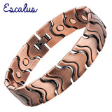 Antique Copper Wave Pattern Magnetic Bio Bracelet Male Bangle Gift