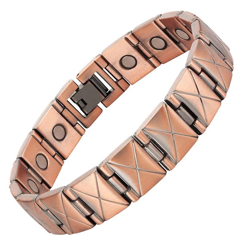 Men's Cross Square Bracelet Magnetic Chain Bangle