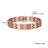 Copper Plated Magnetic Bio Men Bracelet 16pcs Magnets Healing Link Chain Bangle