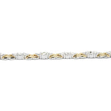 2-Tone 24pcs Crystals Magnetic Women Bracelet Wristband Bio Bangle