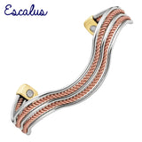 Healing Silver Copper Bangle Magnetic Bracelet Wave Shape Wristband