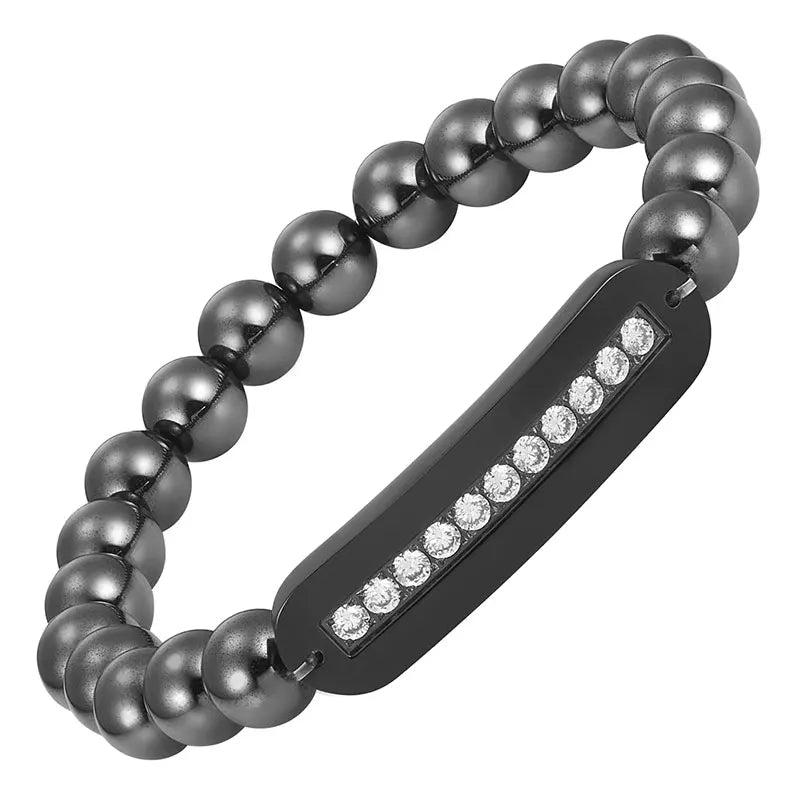Health Gift Magnetic Stainless Steel Bangle Bracelet with Crystals