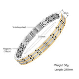 Stainless Steel Bracelet 2-Tone Silver Golden Women Jewelry Bangle