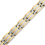 Stainless Steel Bracelet 2-Tone Silver Golden Women Jewelry Bangle