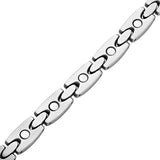 Magnetic Women Bio Bangle Silver Stainless Steel Bracelet