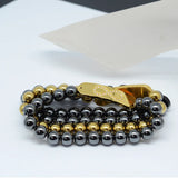 Stainless Steel Magnetic Bracelet with 23 Crystals Lucky Number Eight