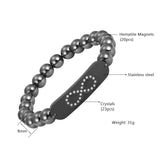 Stainless Steel Magnetic Bracelet with 23 Crystals Lucky Number Eight