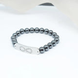 Stainless Steel Magnetic Bracelet with 23 Crystals Lucky Number Eight