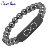 Stainless Steel Magnetic Bracelet with 23 Crystals Lucky Number Eight