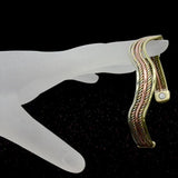 Copper Bangle Magnetic Wave Shape Healing 3-Tone Bio Jewelry Bracelet