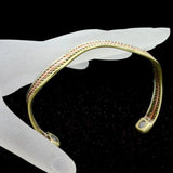 Copper Bangle Magnetic Wave Shape Healing 3-Tone Bio Jewelry Bracelet