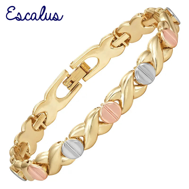 Magnetic Bangle Charm Bracelet 3-Tone Women's Jewelry Gift