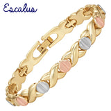 Magnetic Bangle Charm Bracelet 3-Tone Women's Jewelry Gift