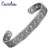 Unisex Silver Plated Magnetic Copper Bangle Bracelet